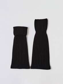 1 双女士修身腿套，秋冬保暖针织小腿袜，适合搭配平底鞋，休闲褶皱下摆腿套 - 如圖 - 查看 10