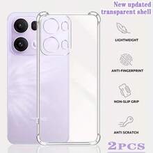 Capa de Telefone Transparente à Prova de Choque com Cobertura Total, Capa de Telefone Transparente Oppo, Capa de Telefone, Capa de Telefone, Capa de Telefone, Capa de Telefone à Prova de Choque, Capa de Telefone Minimalista, Capa de Telefone de Cor Sólida, Capa de Telefone Transparente à Prova de Choque nos Cantos, Capa de Telefone Anti-Queda, Capa de Telefone de TPU, Capa de Telefone Leve - Transparente - Visão 8