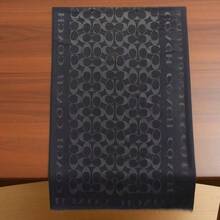 Coach 1PC Scarf For Women/Men, Square Shawl, Black Letter Print, High-End And Luxurious Women's Accessory, Warm In Autumn And Winter, Versatile Clothing, Suitable For Daily/Work/Outdoor Camping Wear, Christmas, Christmas Eve, Abaya.CB690-BLK