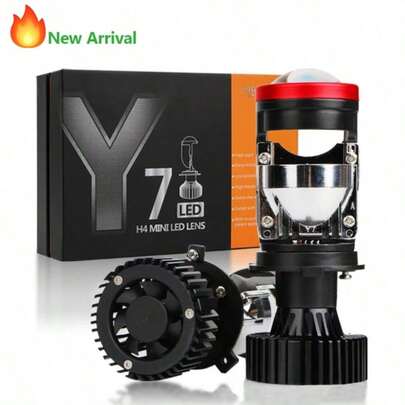 High Power Y7 30000LM Mini H4 Projector LED Lens H4 LED Car Headlight Upgrade Auto Car Lights Of Y6 High Low Beam Lamp