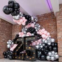 Black Balloons 5 Inch Small Balloons 60 Mini Round Matte Latex Balloons For Balloon Arch Garland Black Birthday Party Wedding Decoration Graduation - Multicolor - View 2