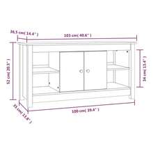 vidaXL TV-Schrank Grau 103x36,5x52 Cm Massivholz Kiefer - Grau - Übersicht 10