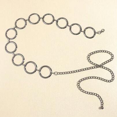 Vintage Punk Style Hollow Flower Disc Waist Chain For Women, Fashion Retro Waist Cincher Body Chain, Geometric Bohemian Zinc Alloy Punk Style Hollow Flower Disc Waist Chain, Suitable For Spring, Summer, Autumn, Winter