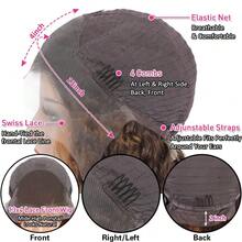 ownvmor Curly Bob Wig Human Hair Deep Wave 13x4 HD Lace Front Wigs For Women Human Hair Pre Plucked Wear And Go Glueless Short Wet And Wavy Ombre Honey Blonde Highlight Color 4/27 16 Inch - 蜂蜜金髮女郎 - 查看 5