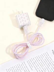 Set de 6 piezas de kit protector de cable de datos, organizador de productos digitales y auriculares, organizador y protector de cable USB, protector de cabezal de cargador, bolsa con diseño de lazo de moda, estuche de cargador, bolsa impermeable para organizar electrónicos, artículos esenciales de viaje para hombres y mujeres - Multicolor - Ver 4