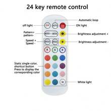 1pc 1m/2m/3m/5m/10m/15m/20m RGB 5050 Color Changing LED Strip Light With 24-Key IR Remote Controller, Adjustable Color & Brightness, Flashing Modes, Suitable For Bedroom, Desk, Home, Room, Stairs, Game Room, Bar, TV Background, Camping, DIY Decor - Multicolor Light - View 6