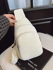 Vest Pocket Corduroy Waist Bag New Casual Light Single Shoulder Bag Korean Version Of The Versatile Simple Cross-Body Vest Pocket