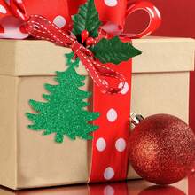 20/50 ملصق شجرة عيد الميلاد بشكل البصل، باللون الأحمر والأخضر والأصفر والمرصع بالنجوم المتلألئة، لتزيين هدايا عيد الميلاد وتغليف الهدايا، ملصقات شجرة عيد الميلاد، علاقات ورقية لعيد الميلاد