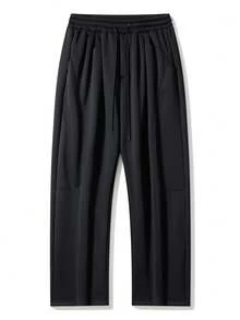 Plus Size Thermal Lined Outfit, Hoodedsweatshirtn Sherpa Sweatshirt, Solid Black Straight Leg Fleece Pants, Suitable For Winter