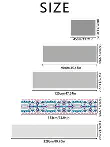 1pc Bohemian Style Tablecloth, Rhombus Asymmetrical Pattern, Linen-Like Material, Versatile For Daily Use, Parties, Home Decor, Indoor/Outdoor, Dining Table Center Decor