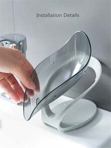 1 Stück blattförmige Seifenschale mit Saugnapf - Keine Bohrung erforderlich, wasserdichte Kunststoffhalterung, geeignet für Badezimmer und Waschräume