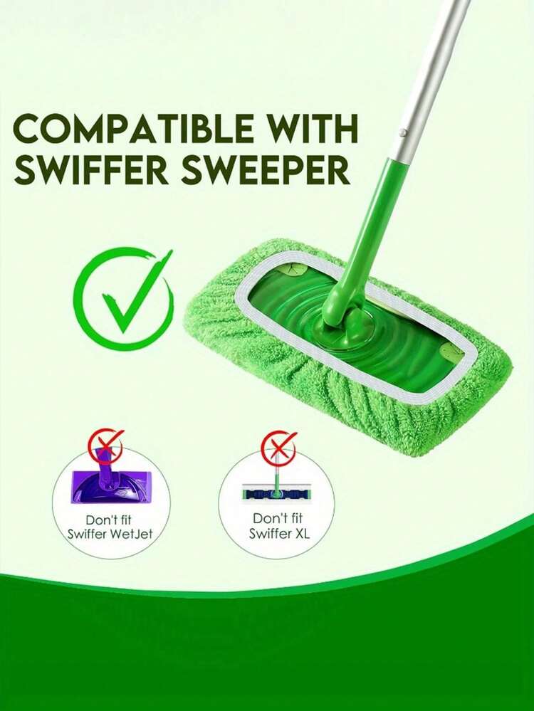 可重复使用的拖把垫，干湿两用平板拖把套，可机洗，适用于硬木地板清洁：耐用、高吸水性、干湿两用，兼容大多数平板拖把，不含拖把头，高效地板清洁工具 | 适用于多种表面 | 高吸水性材料 - 彩色 - 查看 6