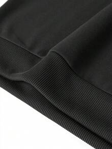 New Men's Patchwork Sherpa Collar Sweatshirt, Fashionable Casual, Autumn/Winter, Long Sleeve Top - Black - View 5