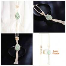 Natural Green Fluorite Meditation Healing Crystals Feng Shui Hanging Ornament Car, Window, Home Decor - 綠色螢石 - 查看 2