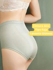 Set 3 bragas Ropa Interior de cintura alta tipo faja sin costuras cruzadas, Mayoreo talla grande para mujer, levantamiento de glúteos, modelado corporal, ajuste de cintura, levantamiento de cadera, Tela antibacteriano MAYOREO - Multicolor - Ver 5