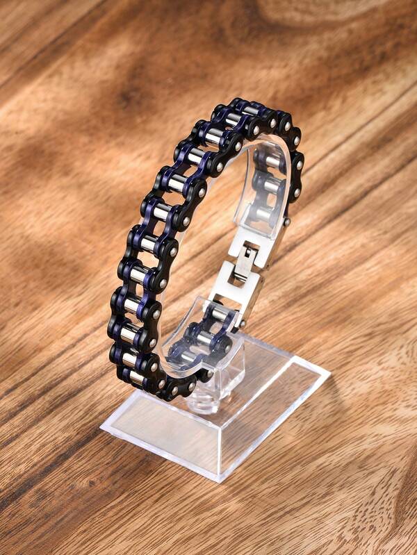 1pc Fashion Woman Man Bracelet 12mm Width Punk Rock Biker Bracelet Stainless Steel Jewelry, Classic Bicycle Chain Bracelet, Hip-Hop Motorcycle Bike Chain Bracelet , New Daily Wear Christmas Birthday Gift For Son, Husband,Boyfriend,Girlfriend