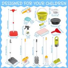 Children's Cleaning Playset With Electric Toy 2-In-1 Vacuum Cleaner, Broom And Dustpan Set, Etc., For Pretend Play And Simulation Games - 紅色 - 查看 2
