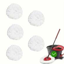 5-Pack Or 10-Pack Spin Mop Replacement Heads – 360° Triangular Mop Refills Compatible With Most Spin Mop Systems – Super Absorbent, Durable, And Easy To Attach – Efficient Floor Cleaning Solution For Home, Kitchen, Bathroom, And Office Use. - trắng - Xem 2