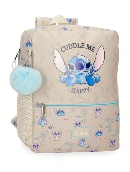 Disney Mochila Stitch Cuddle Me Happy 27x33x11cm. Producto Oficial  ✔Entrega 24/48h en España ( Peninsula ) - Multicolor - Ver 1