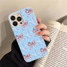Slim Protective Case For  17 Pro Max  16 15 14 13 12 11 - Soft TPU Cover With American Flag Bows And Fireworks Pattern Design |Anti-Scratch, Shockproof, Non-Slip|Thin Lightweight Fit|Gift For Men Women - 藍色 - 查看 5