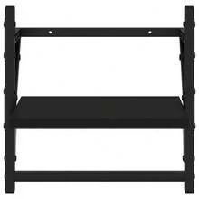 vidaXL 2 Stück Wandregale Mit Stangen, Schwarz, 30x25x30 Cm - Black - View 5
