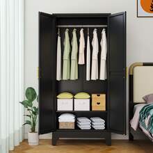 GEITIN 71 Inch Metal Clothing Storage Cabinet With Mirror And Hanger, With Double Doors And Adjustable Shelves. Used For Bedroom Wardrobes, Laundry Rooms, And Cloakrooms - màu đen - Xem 4