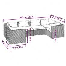 vidaXL 6-tlg. Garten-Lounge-Set mit Kissen Poly Rattan Schwarz