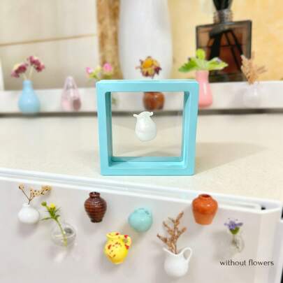 Small Ceramic Vase Fridge Magnet – Perfect Gift & Souvenir With Randomly Selected Insect Magnet Gift (Orders Randomly Chosen)