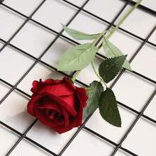 50PCS Large Velvet Artificial Roses 4.14" Real Touch Long Stem Fake Flowers In Bulk For Flower Arrangement, Wedding, Home & Party Decor (White) - Red-12pcs - View 7