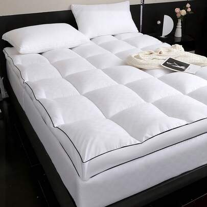 Piorlado Thick Mattress Topper Bed 4 Inch/10cm - Extra Deep, Soft And Breathable Double Mattress Toppers - With Elastic Anchor Corner Straps Evenly Filling