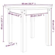 vidaXL Couchtisch Grau Ø 55 X 45 Cm Massivholz Kiefer - Grau - Übersicht 9