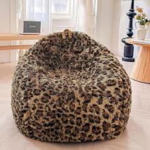 XeGe Faux Fur Leopard Print Bean Bag Chair Cover (No Filler), Fluffy Stuffed Animal Storage Cheetah Bean Bag Home Decor, Furry Fuzzy Big Beanbag Cover Adults Teens, Anti-Slip, Brown - Leopard Print Brown - View 12