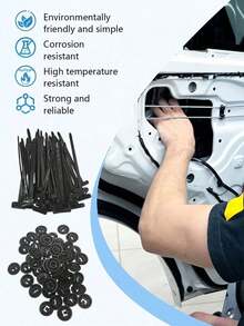 20/40/50/60/100 piezas Bridas de nailon universales de uso pesado con pasador y botón. Correas de sujeción para reparación de automóviles y uso diario. - Multicolor - Ver 4