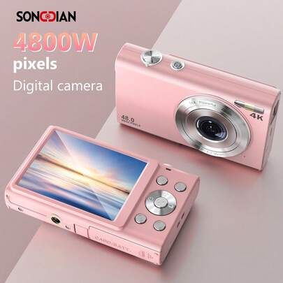 SONGDIAN 48MP 4K Ultra HD Digital Camera With 16X Digital Zoom, 2.8" TFT Screen, Auto Focus, Fill Light, Photography, Vlog, Instant Camera, 32GB Memory Card, 700mAh Battery, Portable Case, Gift Box, Free Shipping
