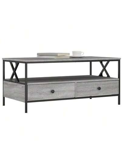 VidaXL Coffee Tafel 100x51x45 Cm Processed Wood Grijs Sonoma Oak view 3