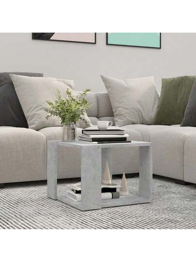 VidaXL Coffee Tafel 40x40x30 Cm Processed Wood Concrete Grijs