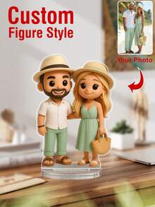 定制人偶肖像、个性化数码肖像艺术、定制照片转卡通亚克力牌匾、婚礼纪念品、个性化亚克力纪念品、周年纪念礼物、送给特别之人的完美纪念品、个性化照片立牌、办公室装饰、优雅生活