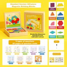 Creative Wooden Magnetic Puzzles, Fun Tangram Puzzle Toys, Puzzle Toys, Children's Toys, Geometry DIY Block Puzzles, Shape Recognition And Fine Motor Skills Training, Birthday Gifts For Boys And Girls, Halloween Christmas Gifts, Educational Toys, Brain Teasers Games, Geometric Shapes, Smooth Edges, Durable Puzzles, Holiday Gifts - 彩色 - 查看 13