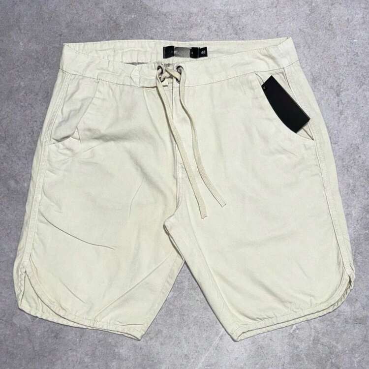 Bermuda Sarja Viés Casual Masculina Premium - Várias cores -  - Envio Imediato - Bege - Visão 1