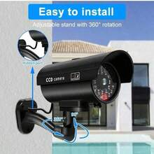1pc Solar Powered Dummy Security Camera, Anti-Theft, Slightly Water-Resistant, Flashing Red LED Light, Includes Surveillance Sticker