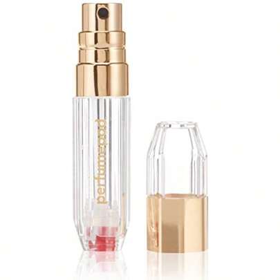 CZ Travalo Perfume Pod Crystal Travel Perfume Atomizer LeakProof GenieS Pump System Refillable Perfume Bottle High Definition Mini Pump Spray Zero Glass Anti Scratch And Breakage Gold 0.6oz 6108