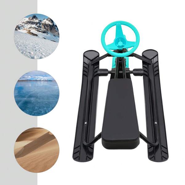 Trineo de nieve, trineo de esquí de 18 pulgadas con volante de dirección flexible, dos frenos dentados para todos, tabla de trineo de deporte de invierno - regalo ideal - peso máximo 100 kg