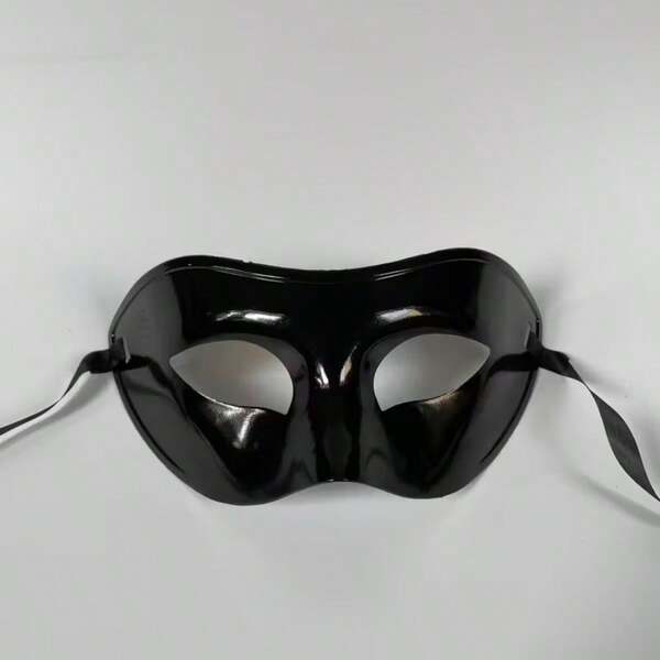 3 máscaras finas pretas brilhantes, máscaras unissex, acessórios para fantasias de festa de Halloween e Natal, suprimentos para máscaras de baile de máscaras