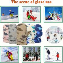 1 双防水速干幼儿手套，适合男孩女孩冬季和春季户外活动，儿童保暖连指手套