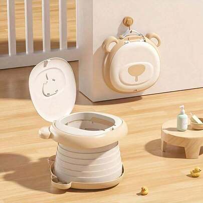 1 New Foldable Travel Toilet Seat, A Cute Portable Car Toilet That's Easy To Carry, And A Portable Toilet Training Seat With Absorbent Pad For RV Camping, Traveling, Hiking And Outdoor Use, Perfect For Christmas, Halloween And Thanksgiving Gifts.