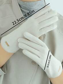 زوج من قفازات الشتاء الدافئة للنساء، للدراجات والقيادة بأسلوب كوري بسيط، قفازات رياضية سميكة للشاشة اللمسية للاستخدام الخارجي