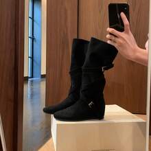 Women Mid-Calf Boots - Black (single Lining) - View 12