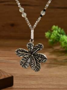 1pc Fashionable Casual Floral Beaded Necklace, Suitable For Gifting To Mothers, Friends, And Daily Wear