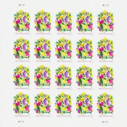 2024 Wedding Blooms Flowers Forever Stamps – 5 Sheets Of 20 (100 Stamps Total) Romantic Floral Theme Collectible Postage Stamps, Perfect For Mailing Wedding Invitations, Greeting Cards, Holiday Cards, Party Invitations, Personal Correspondence, Scrapbooking, DIY Crafts, Office Use, Self-Adhesive, Easy To Use, Forever Valid