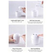 1pc USB Colorful LED Humidifier, Cute Cool Mist Humidifier With LED Light -Refreshes Room, Plants, And Car - Perfect For Home, Office, And School -Great Gift For Holidays And Back To School